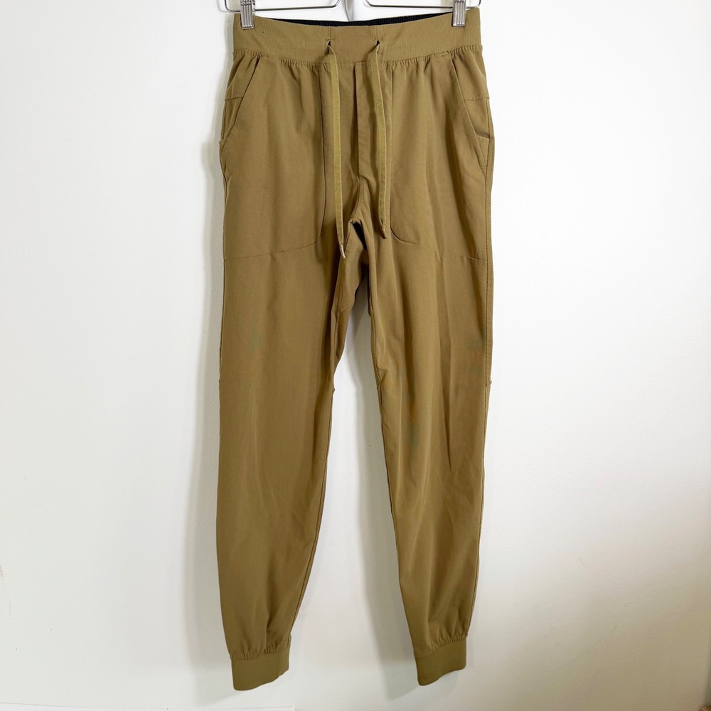 Lululemon ABC Jogger Men Small Tan Khaki Warpstreme Slim Fit Tapered Pants